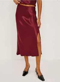 Rails Maya Midi Skirt in garnet red - women's skirt - alternate view