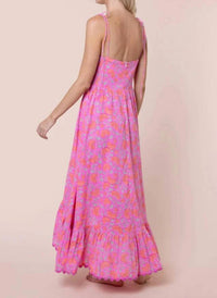 Juliet Dunn - Ginkgo Print High-low Floral Dress