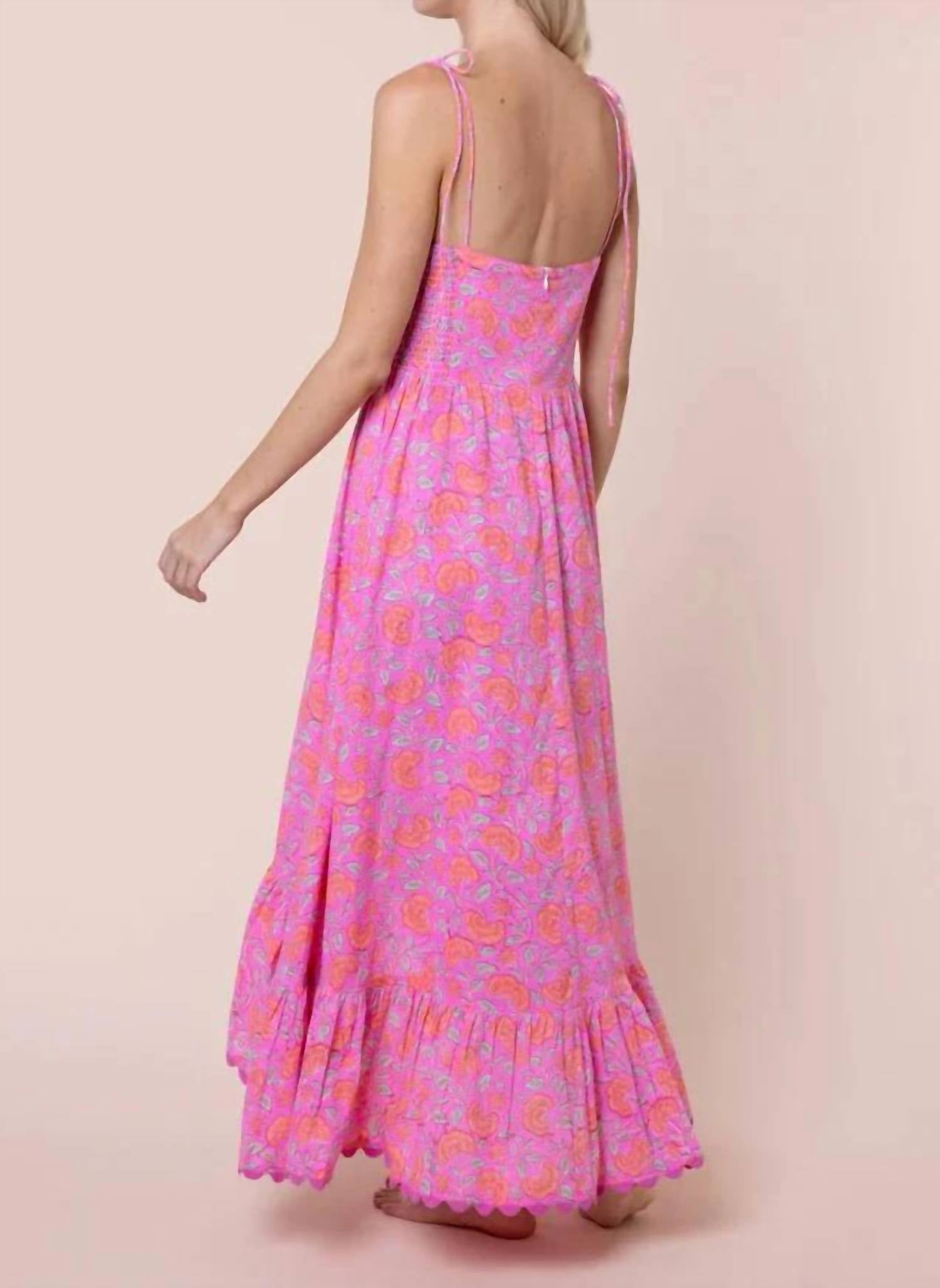 Juliet Dunn - Ginkgo Print High-low Floral Dress