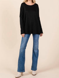 Cream N Sugar - Ribbed Crew Neck Tunic Plus