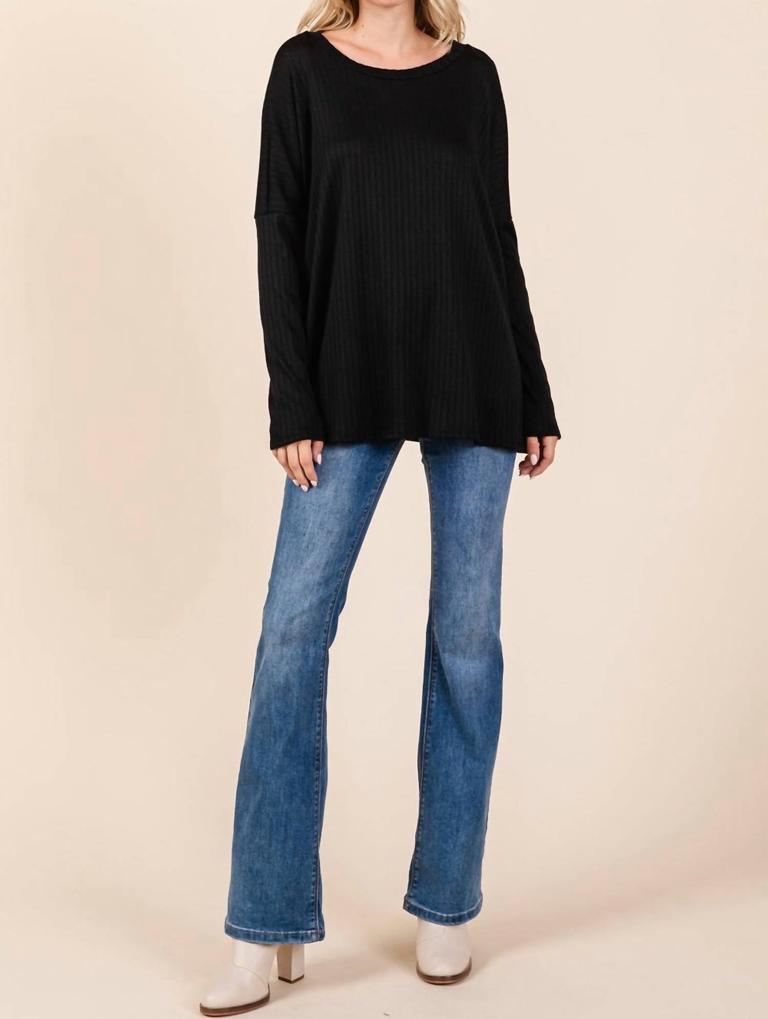 Cream N Sugar - Ribbed Crew Neck Tunic Plus