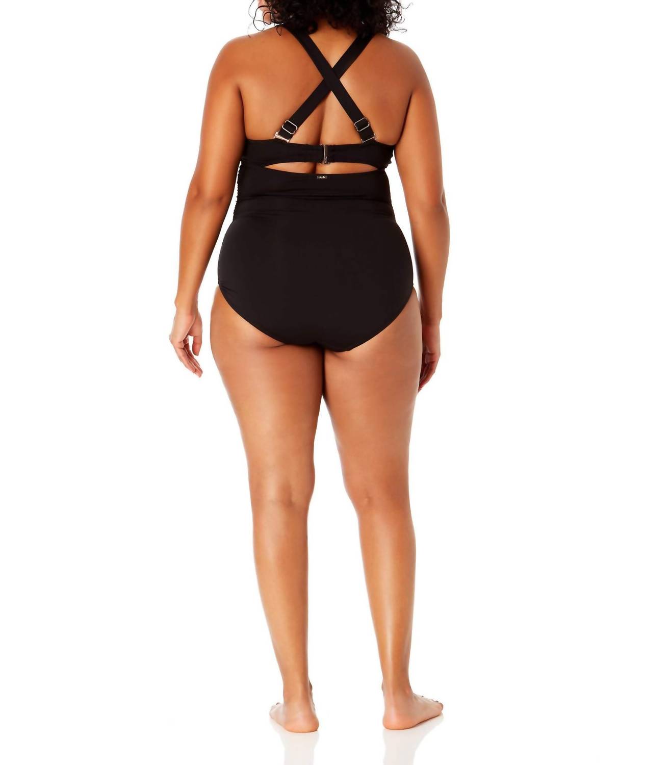 Anne Cole Underwire Surplice One Piece Swimsuit in black - women's swimwear - view 5