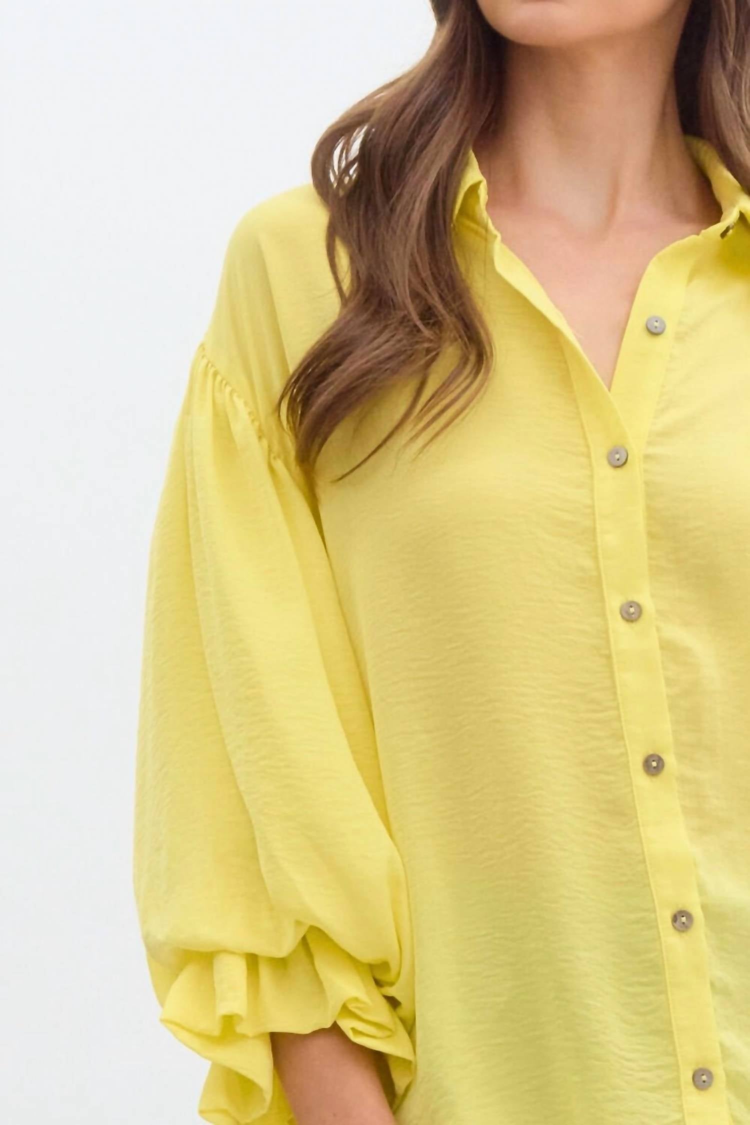 entro Aria Lemon Breeze Blouse in yellow - women's blouse - view 4