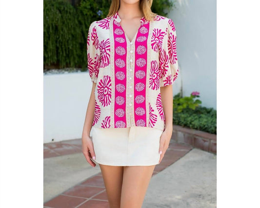 Thml - Puff Sleeve Abstract Top