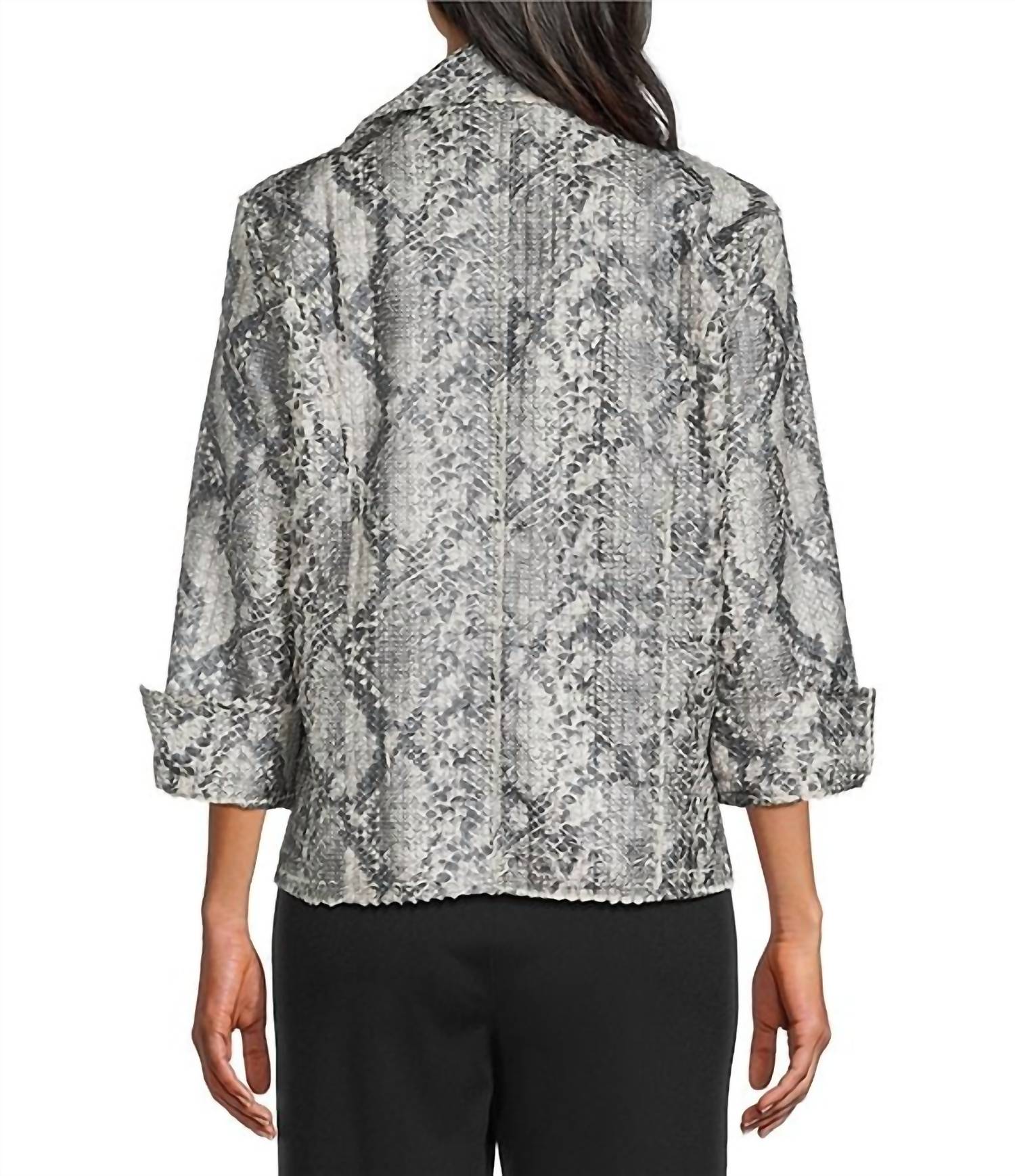 Multiples - Snakeskin Print Jacket
