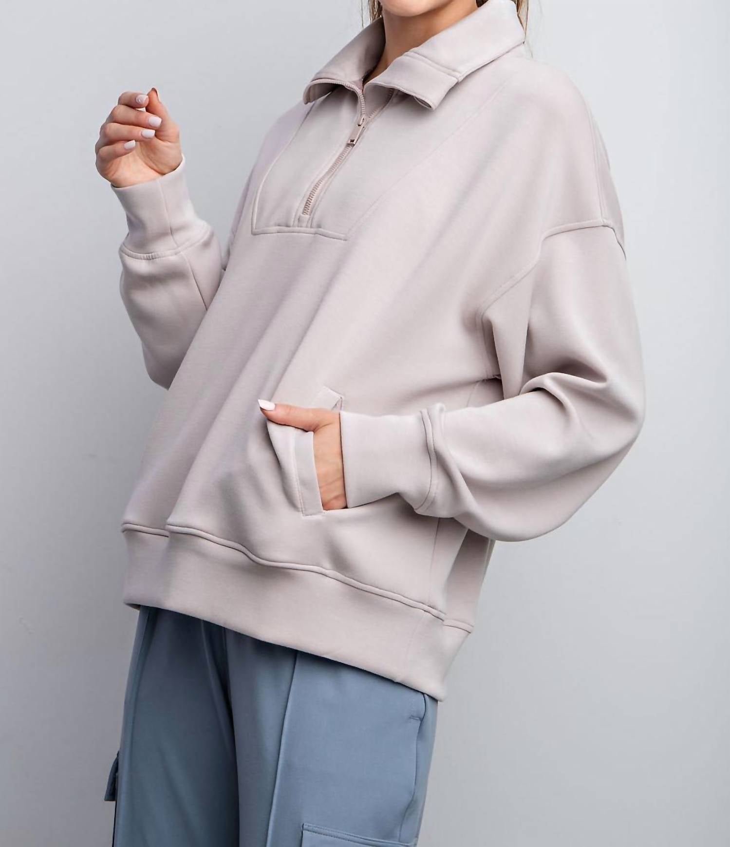 Rae Mode - Modal Quarter Zip Mock Neck Pullover