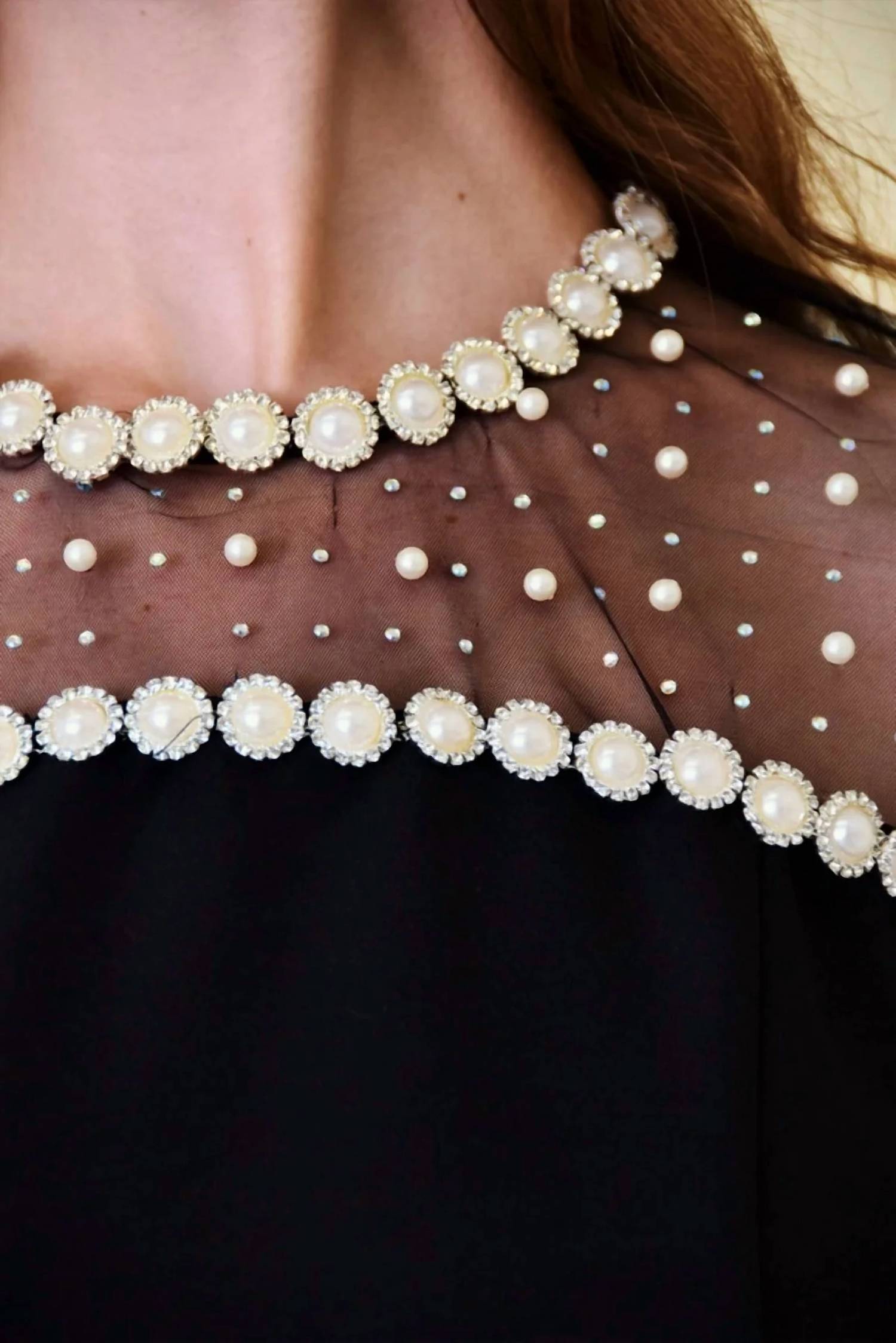 Fore Collection - Contrast Pearl Tulle Dress