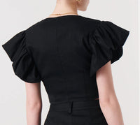 Genna Balloon Sleeve Bustier Top