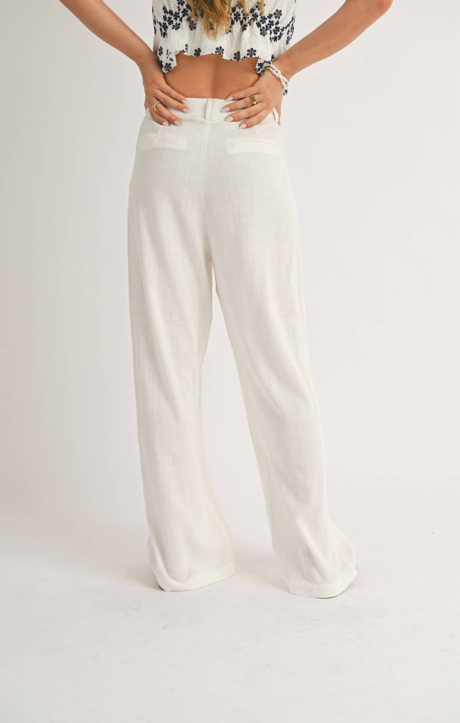 Sage The Label - Sandy Cove Pleated Linen Pants