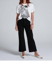 ASKK NY Shrunken Short Sleeve Boy Tee in ny la - women's t-shirt - detail view