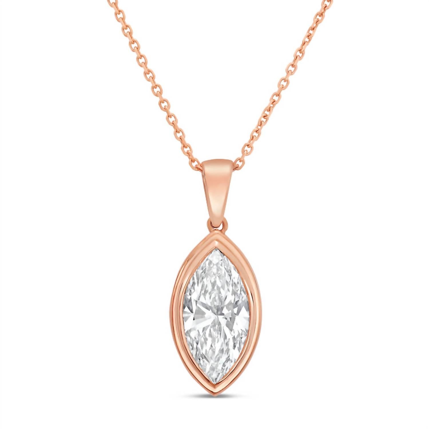Diana M Jewels - Women's Marquise Lab-Grown Diamond Pendant Necklace (4.00 Ct) - Signature Plus