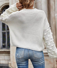 Miss Sparkling - Lantern sleeve casual sweater