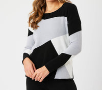 Angel Apparel - Color Block V-neck Sweater