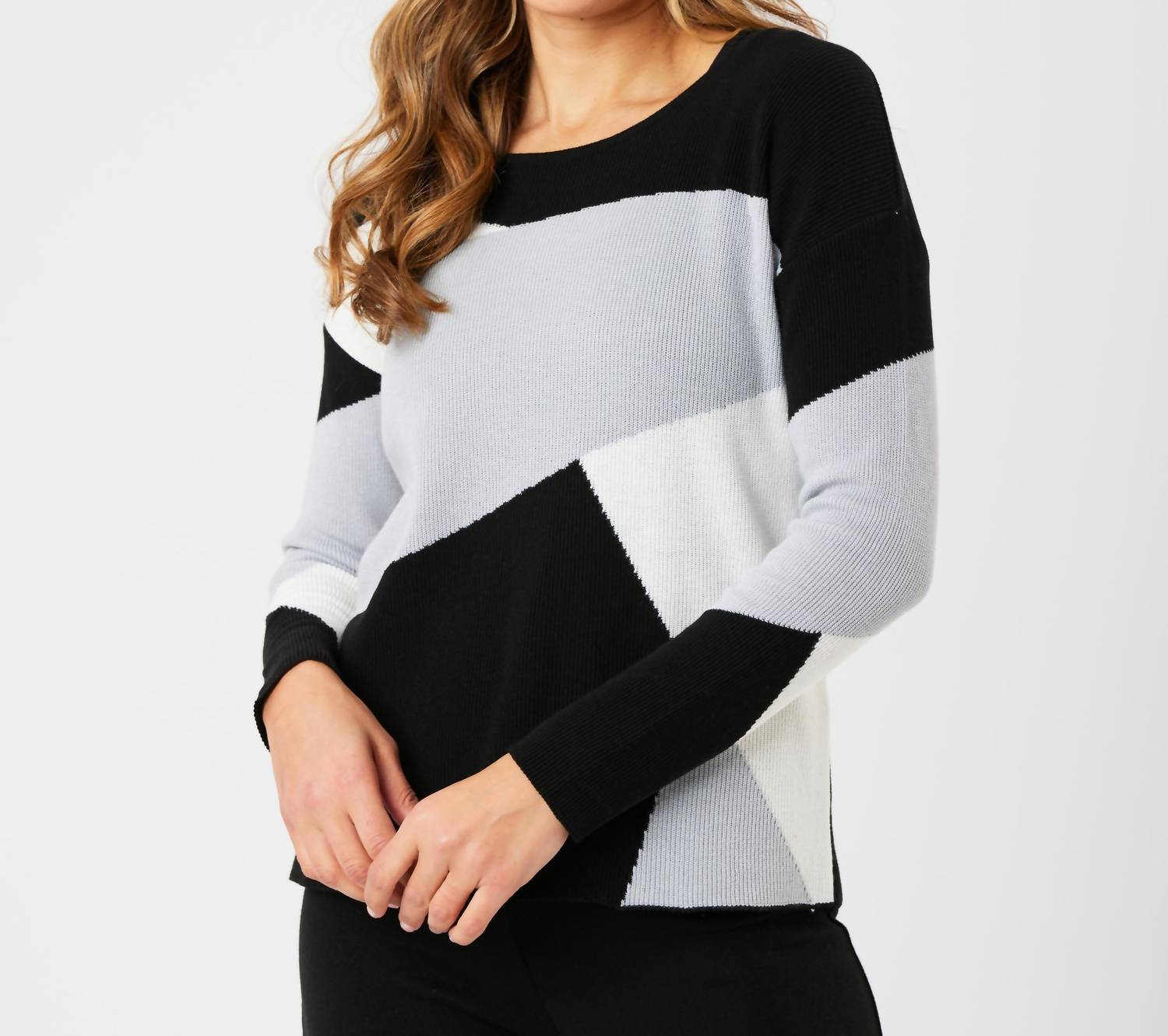 Angel Apparel - Color Block V-neck Sweater