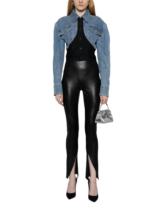 Spanx - LEATHER-LIKE FRONT SLIT LEGGINGS