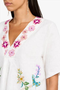 Johnny Was - MAUREEN LINEN V-NECK BLOUSE