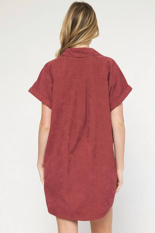 Entro - Corduroy Shirt Dress