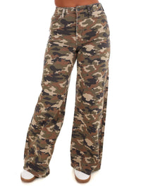 CELLO High Rise Wide Leg Jeans in camo - women's jeans