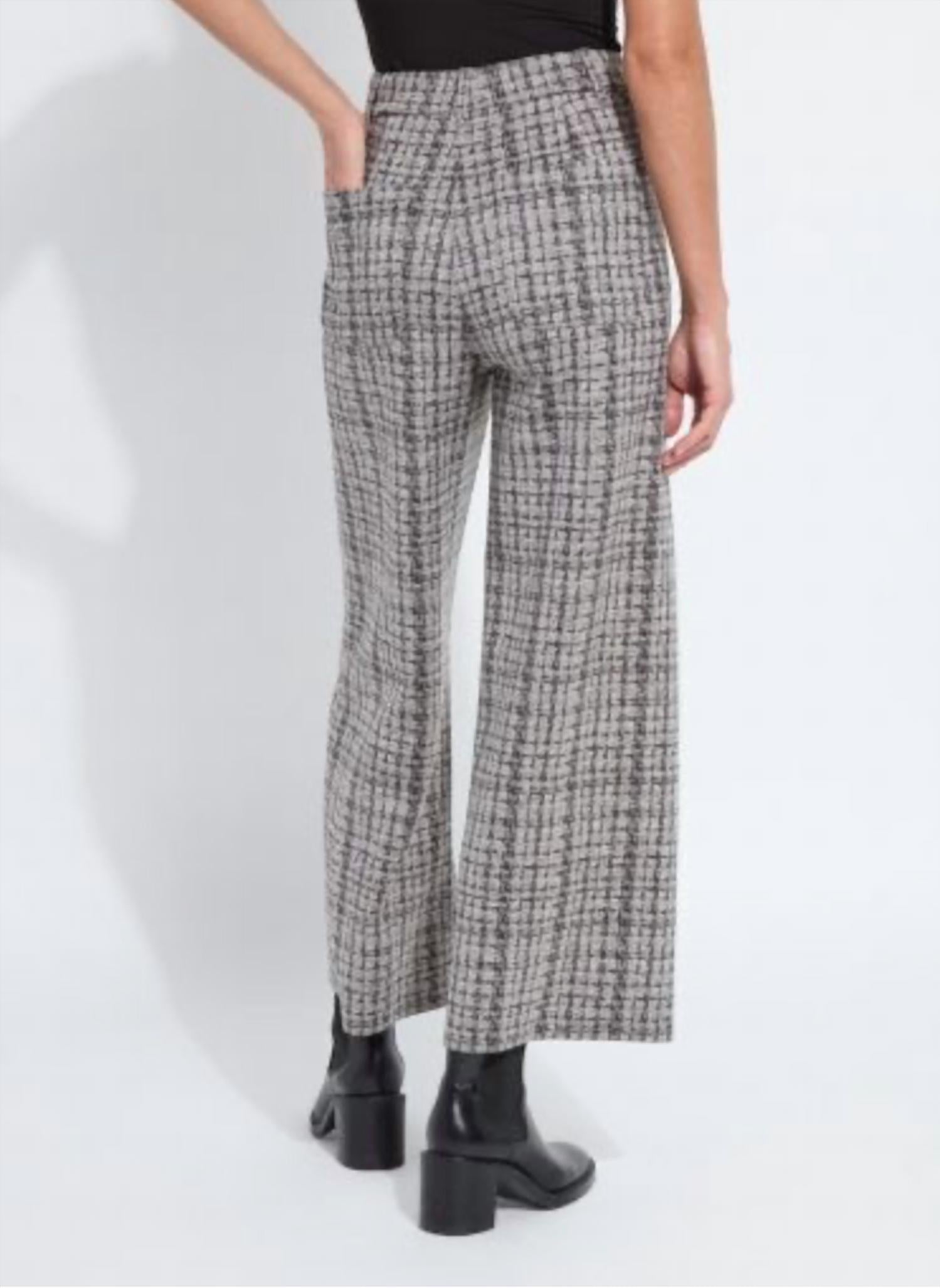 Lysse Erin High Waist Wide Leg Pant in lush tweed - women's pants - alternate view