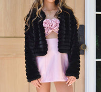 Flowers By Zoe - Girls Fancy Faux Fur Jacket