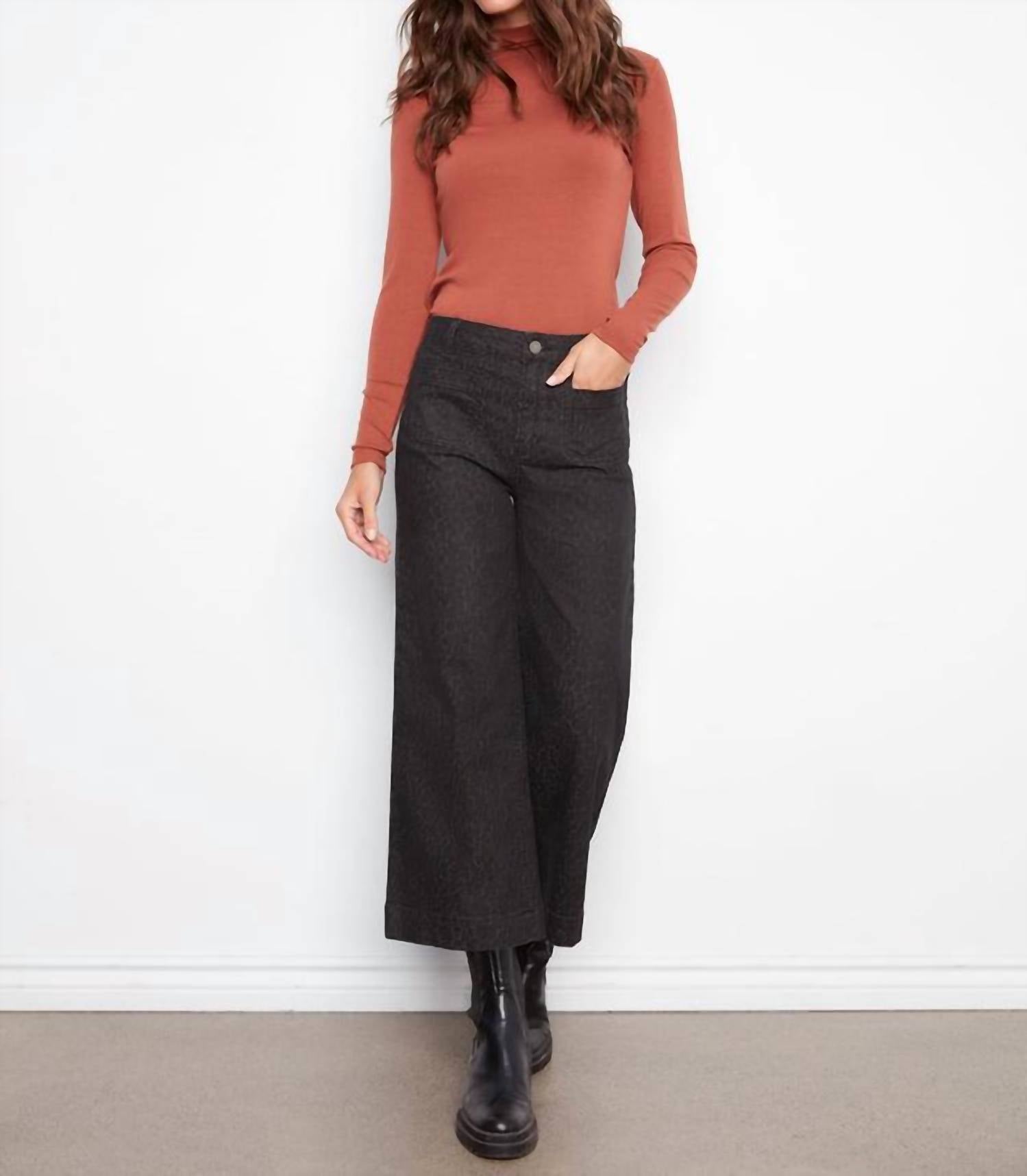 Charlie B - Printed Patch Pocket Flare Pants