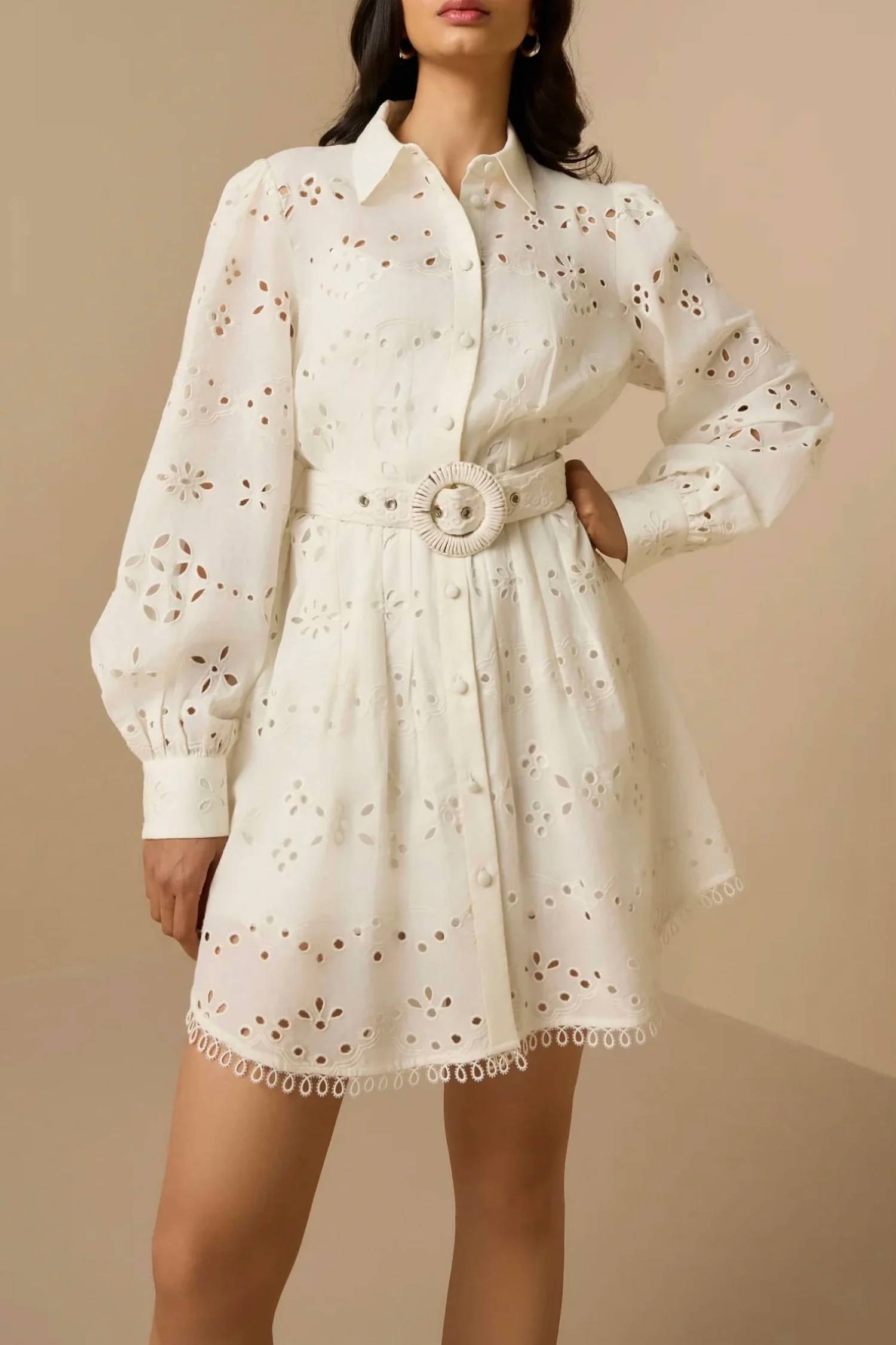 Hemant & Nandita - Eyelet Mini Dress