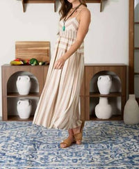 Blu Pepper - Multi Pattern Spaghetti Strap Midi Dress