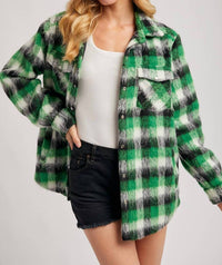 Bluivy - Brushed Flannel Plaid Shacket