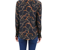catherine gee Daria French Cuff Blouse in wellington - women's blouse - detail view