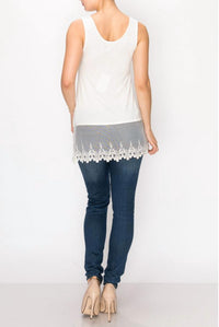 Origami - Embroidered Lace Extender Tank