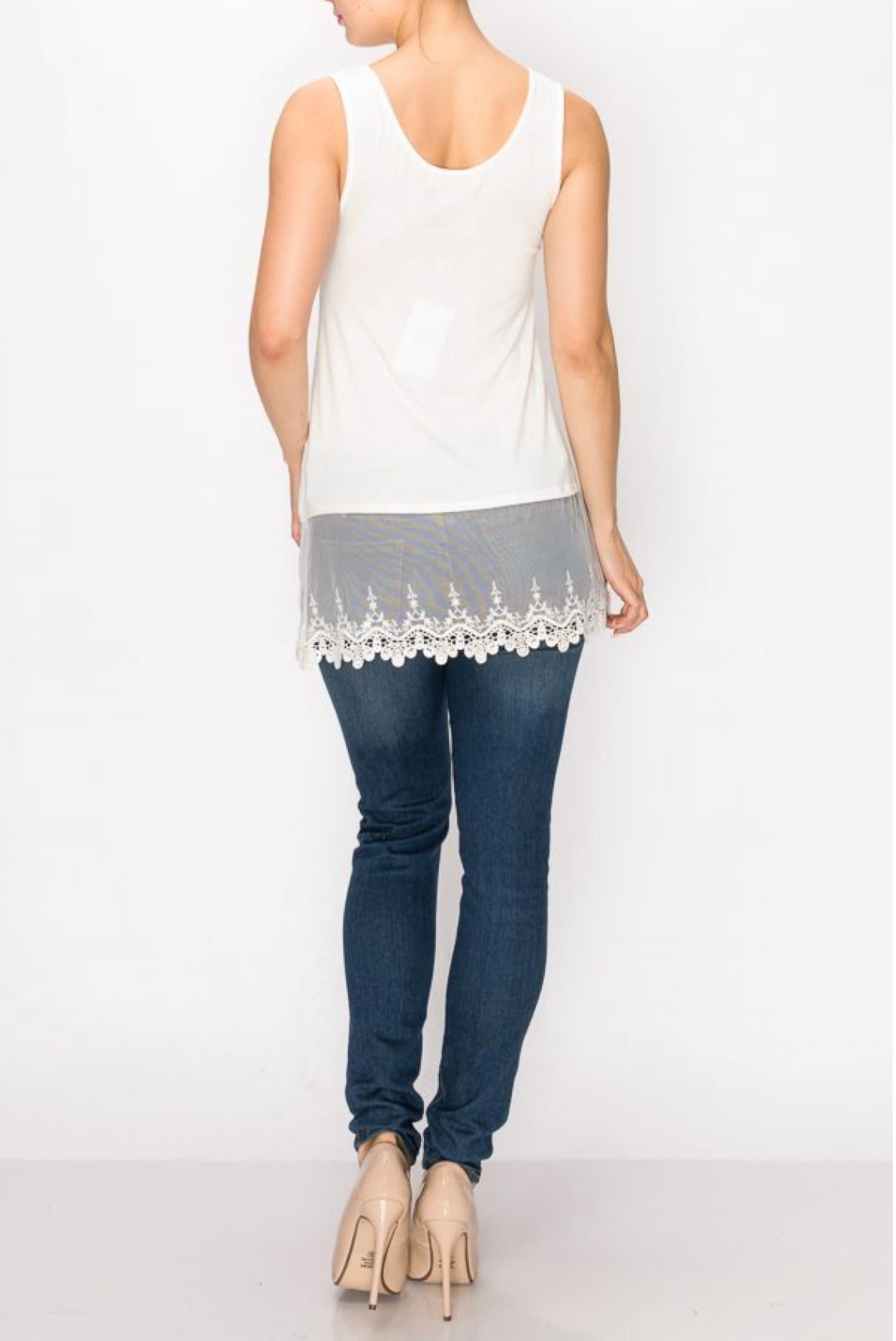 Origami - Embroidered Lace Extender Tank