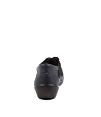 Ziera Women's Allsorts Lace-up Shoe in navy swirl leather - women's flats - alternate view