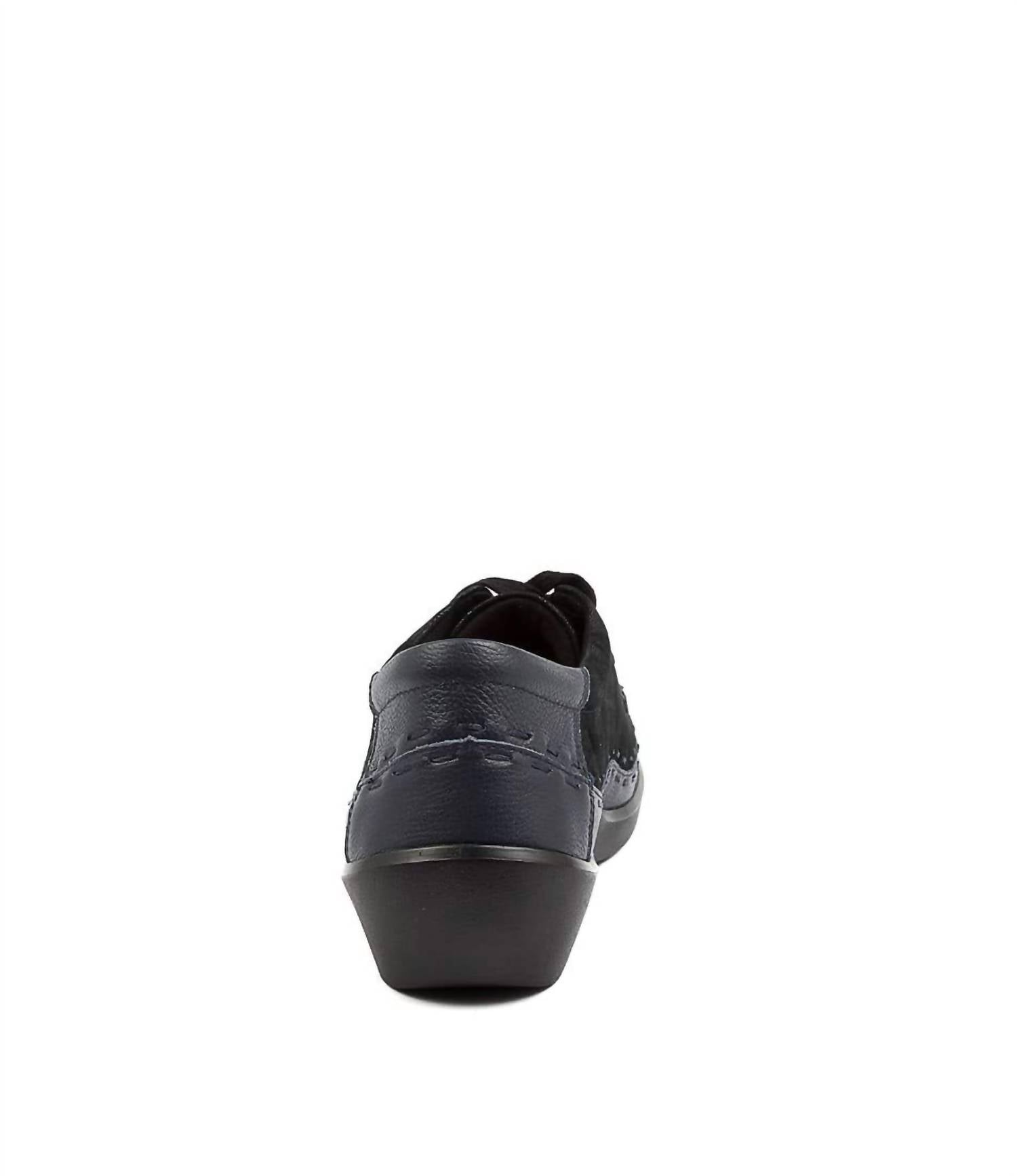 Ziera Women's Allsorts Lace-up Shoe in navy swirl leather - women's flats - alternate view