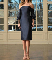 Marsoni By Colors - Fitted Off Shoulder Cocktail Dress