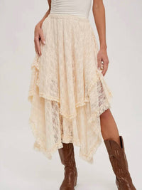 Bluivy - Lace Tier Midi Skirt