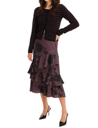 ALLISON NEW YORK Crawford Skirt in brown floral - women's skirt - detail view