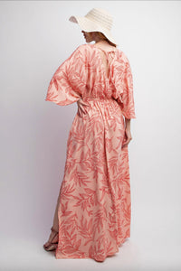 Easel - Leaf Printed Laura Maxi Dress