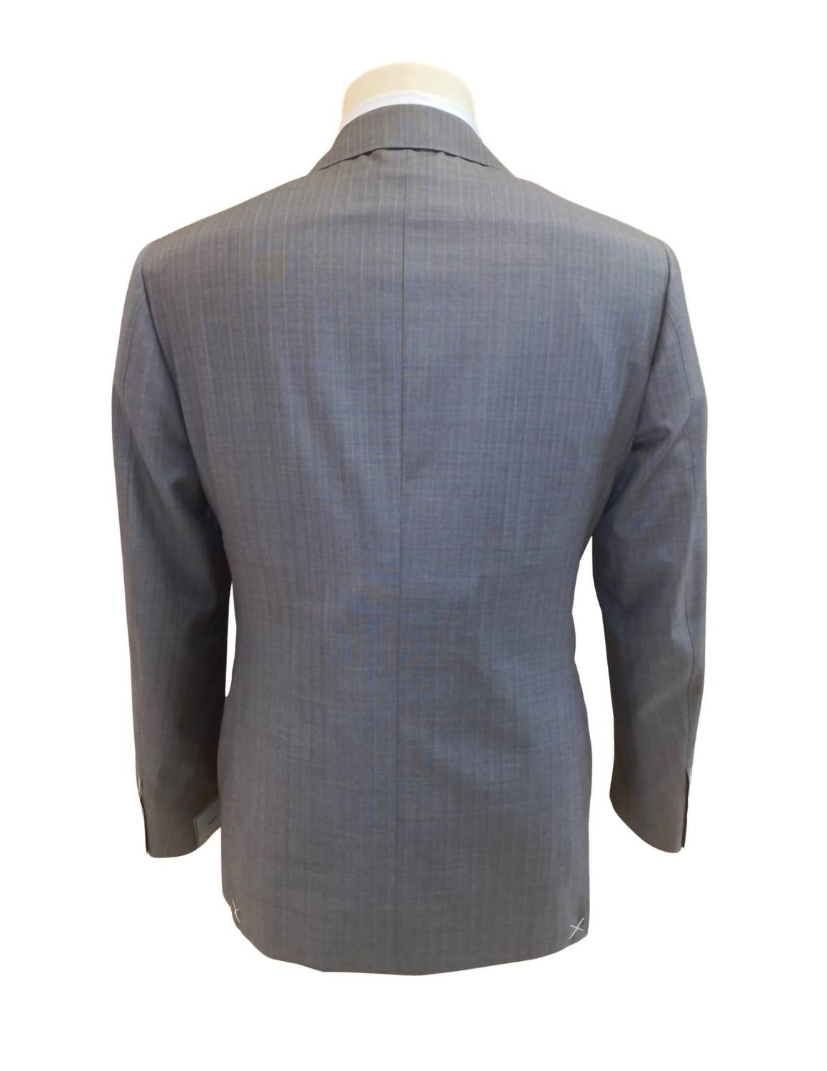 CANALI Men's Herringbone Suit in grey - men's jacket - detail view
