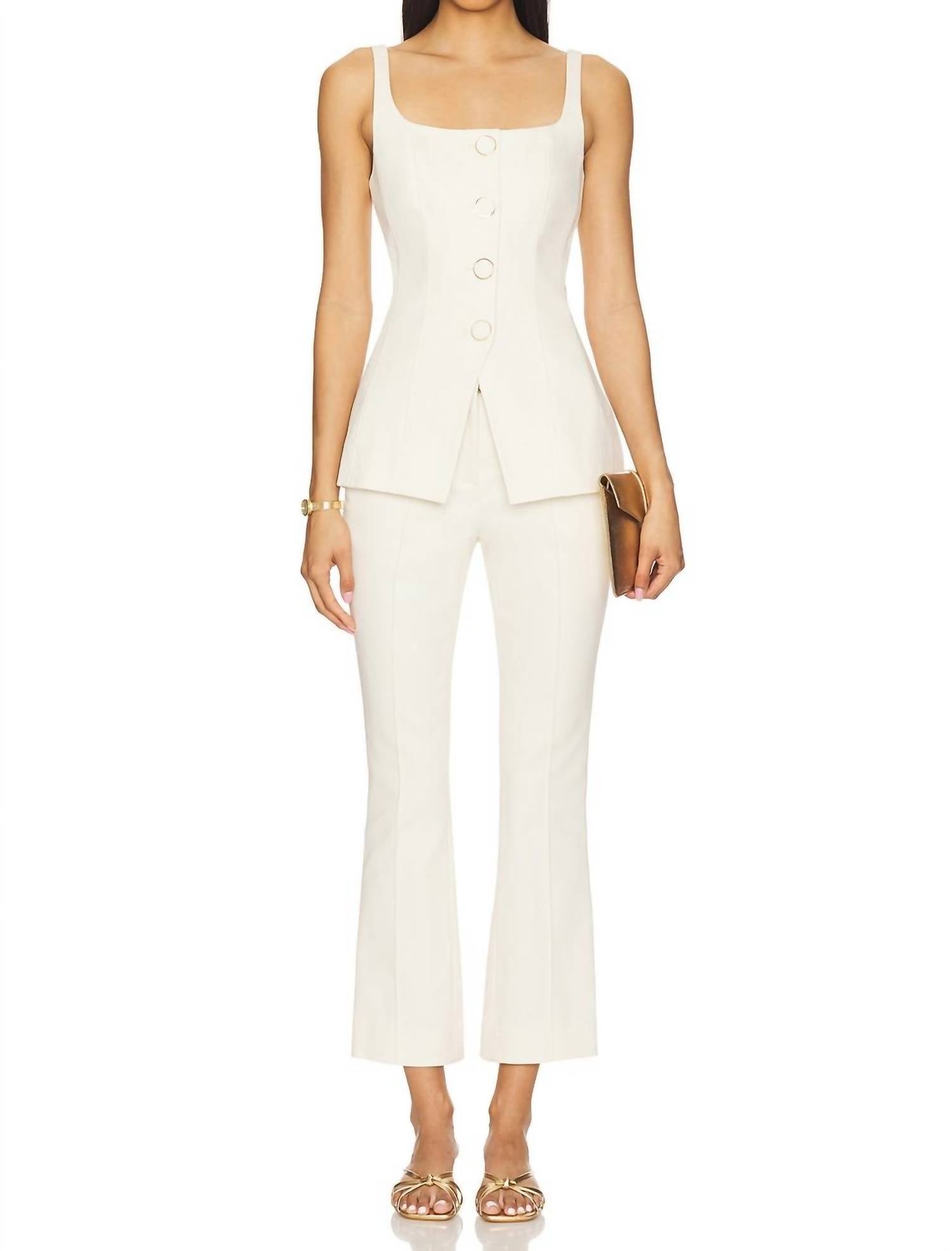Veronica Beard Kimra Pant in ecru - women's pants - view 5