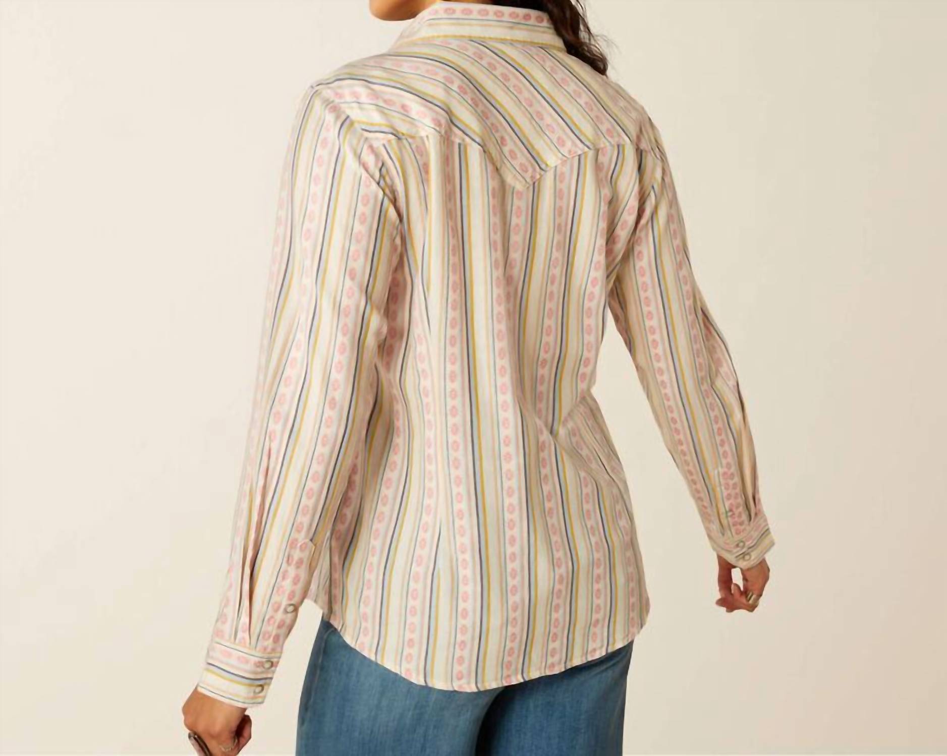 ARIAT Alyssa Long Sleeve Shirt in cream - women's shirt - detail view