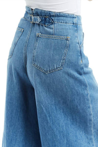 Tractr - Culotte Jeans With Back Waist Buckle