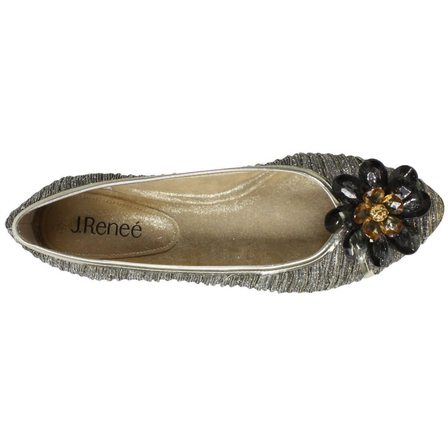 J. Renee Women's Panyin Glitter Flat in taupe gold - women's flats - view 4