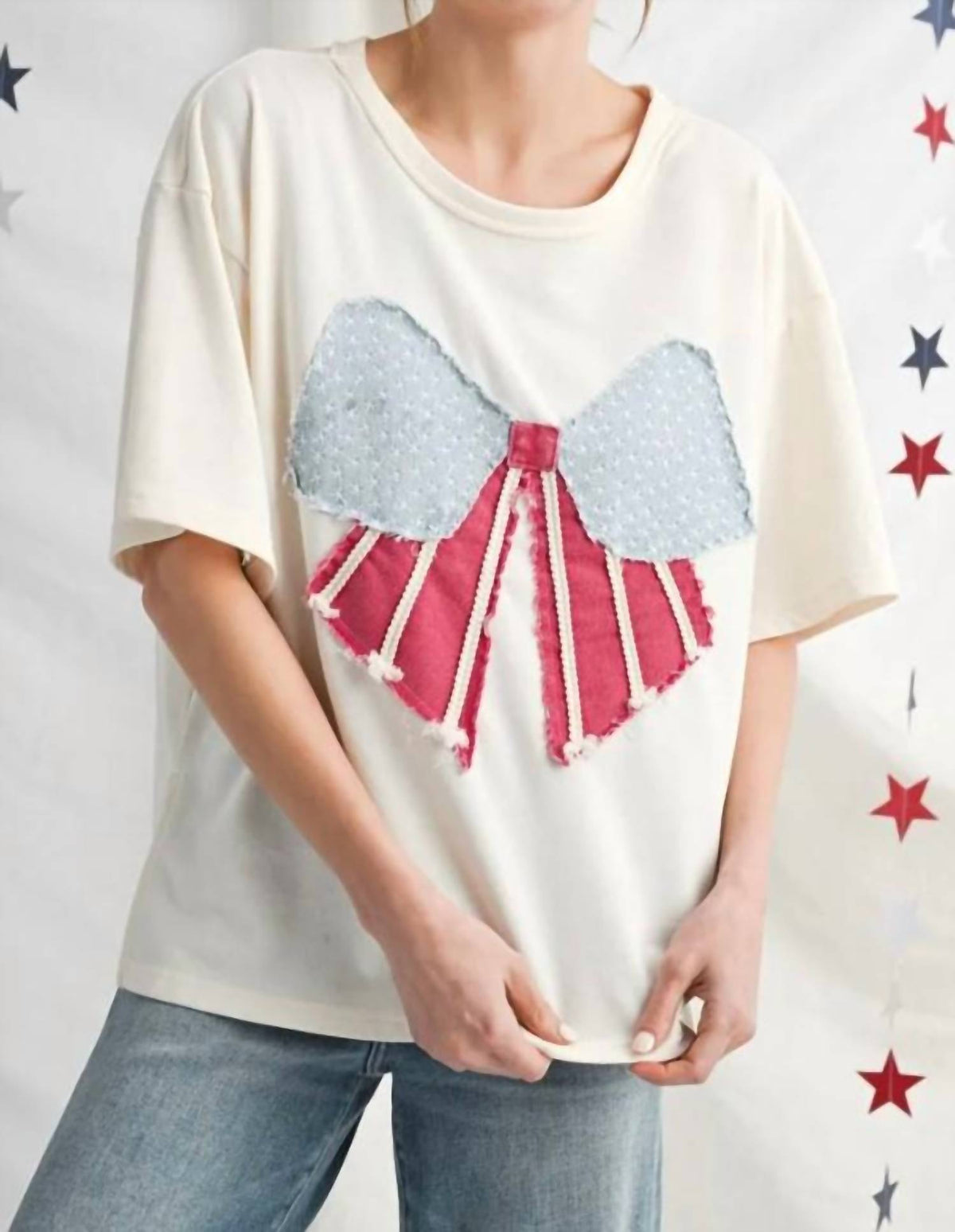 Jodifl - Patriotic Bow Blouse