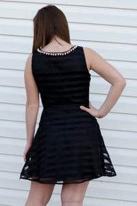 Karlie - Stripe Pearl Dress