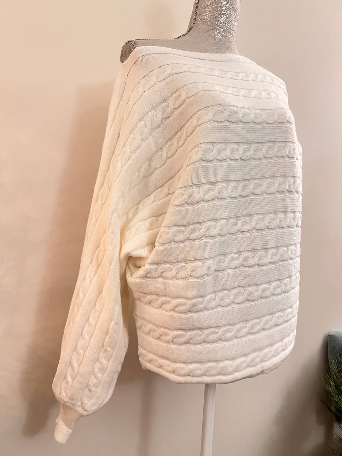 Winter Cable Knit Boat Neck Sweater