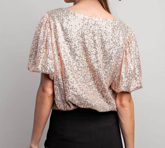 Ee:Some - Nichole Short Sleeve Sequin Top