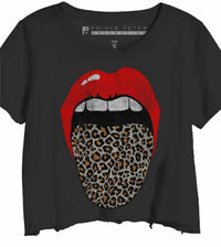 Prince Peter - Women's Leopard Tongue Crop Tee