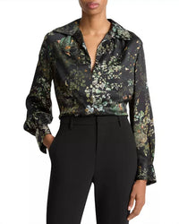 Vince - Grape Vine Placed Smocked Blouse