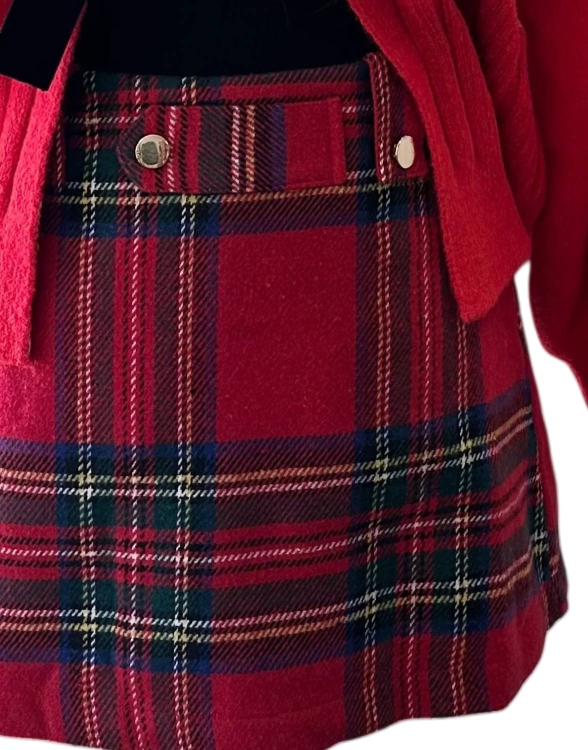 So Me Women's Plaid Holiday Skort in red - women's shorts - detail view