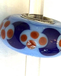 Trollbeads Women's Universal Bead Charm in unique blue navy red - women's jewelry - detail view